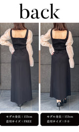 シアースリーブロングワンピース