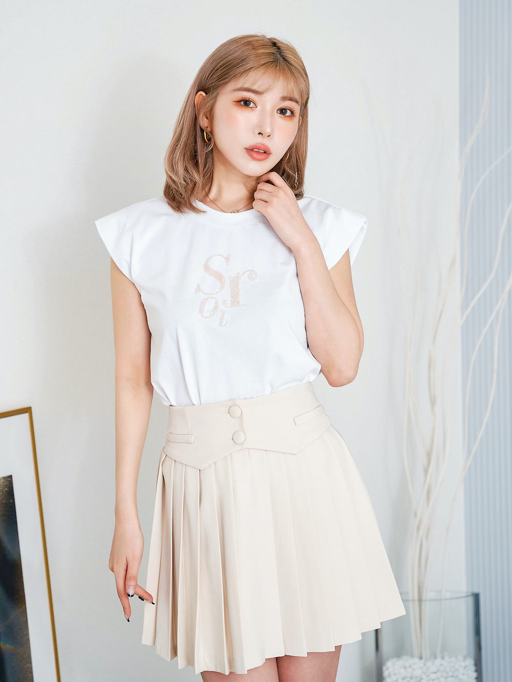 レタリングビーズTシャツ
