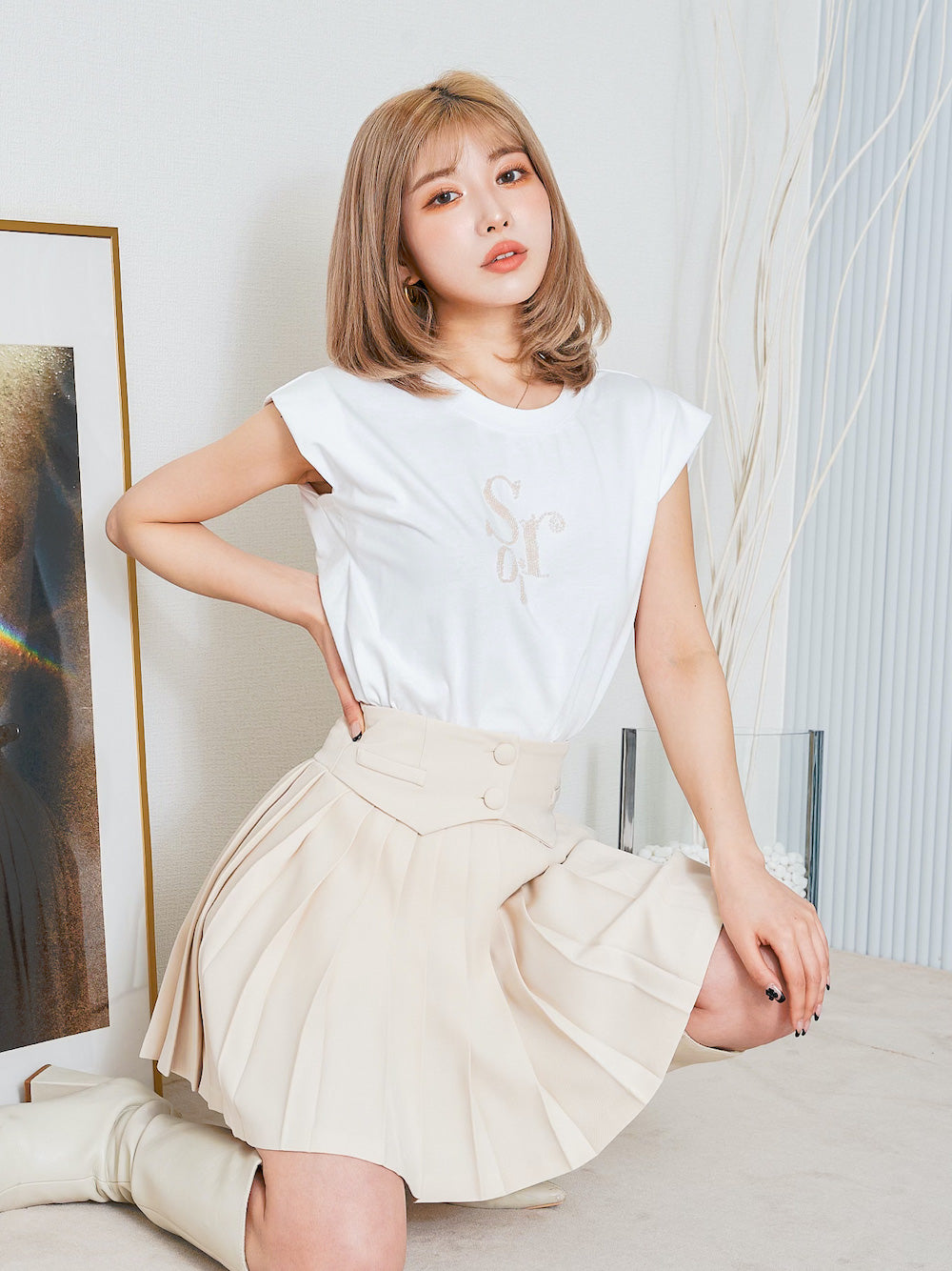 レタリングビーズTシャツ