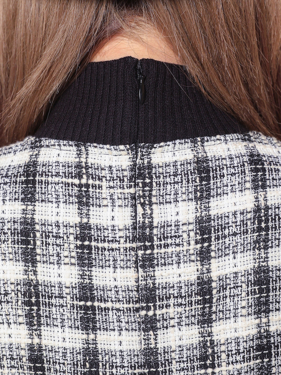 スプリングツイードドッキングロングワンピース