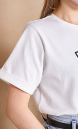 DDロゴエンブロイダリーTシャツ