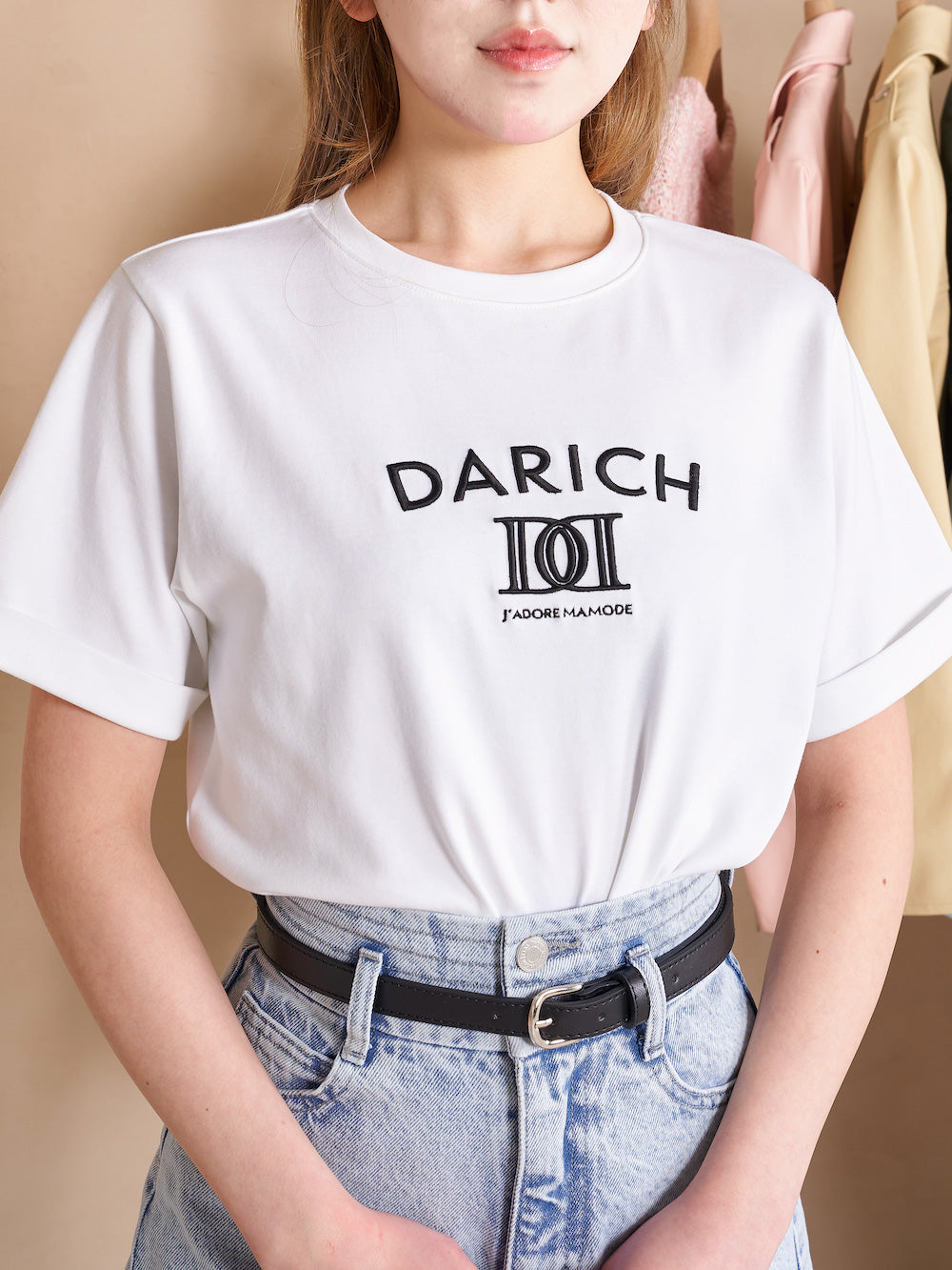 DDロゴエンブロイダリーTシャツ