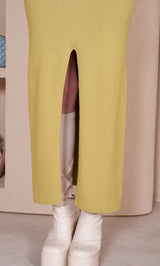 スリットリブニットワンピース