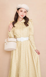 DDストライププリーツロングワンピース