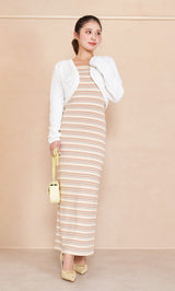 アンサンブルマルチボーダーロングワンピース