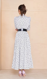 DDストライププリーツロングワンピース