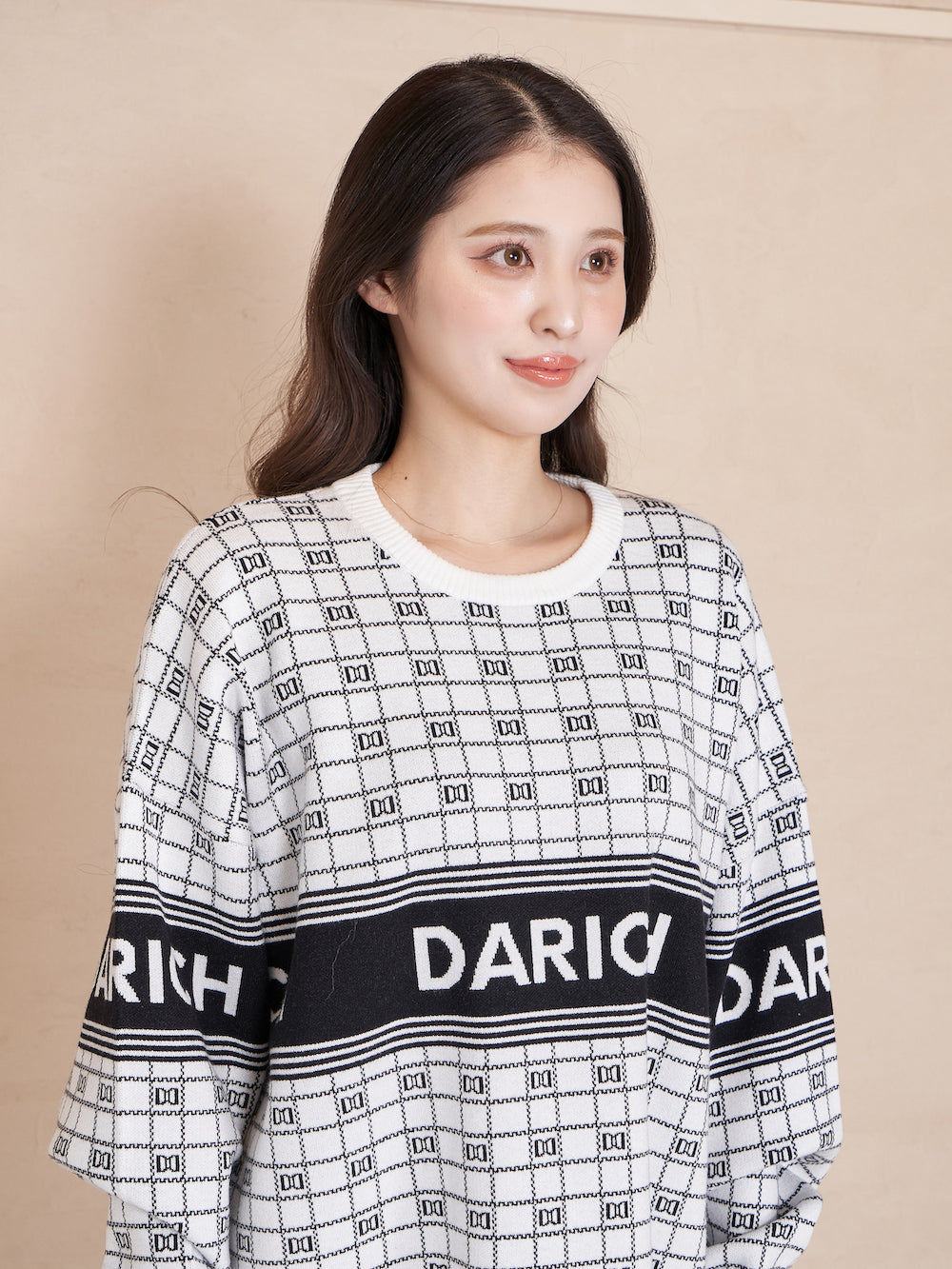 DD Logo Jacquard Oversized Knit Top – Darich
