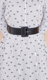 DDストライププリーツロングワンピース