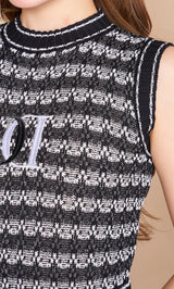 DDマリンボーダーニットロングワンピース