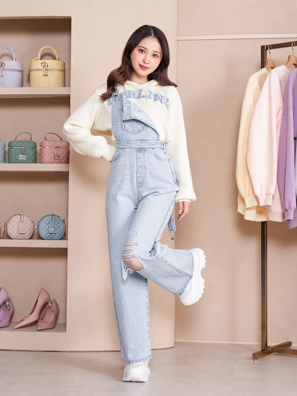 カットダメージデニムサロペット – Darich (ダーリッチ)