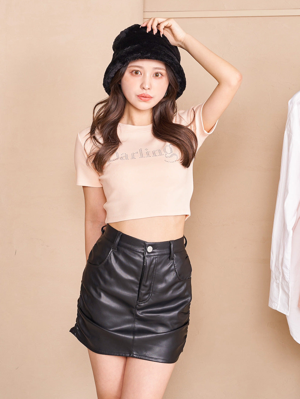 ラインストーンショートTシャツ - pnk