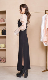 モデル：155cm（着用サイズ：FREE　着用カラー：BLK）