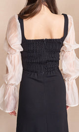 シアースリーブロングワンピース