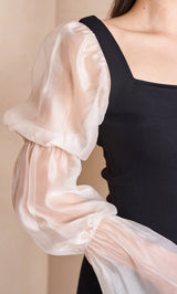 シアースリーブロングワンピース