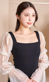 シアースリーブロングワンピース