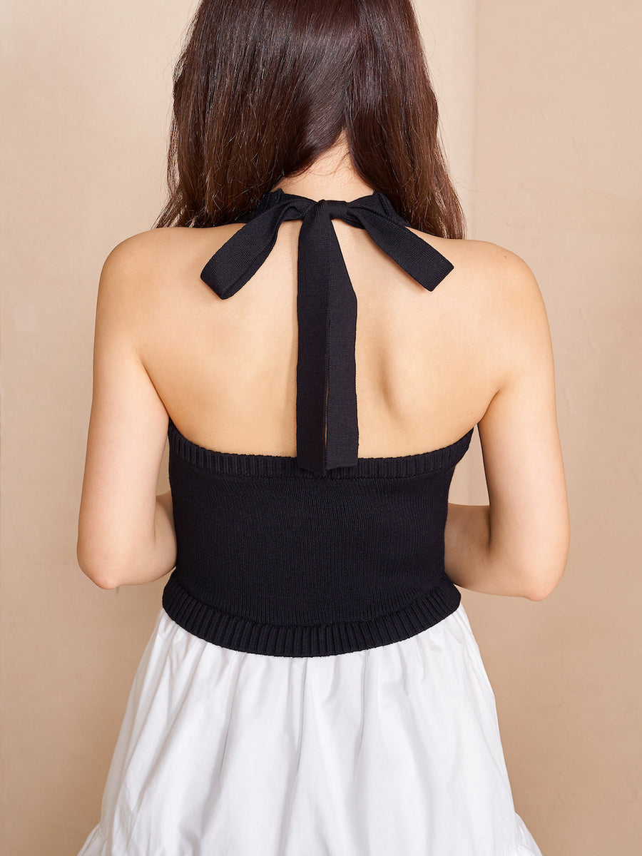 ホルターネックドッキングミニワンピース