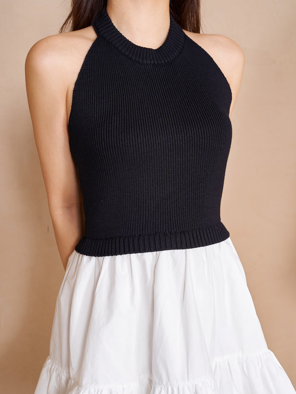 ホルターネックドッキングミニワンピース