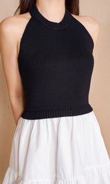 ホルターネックドッキングミニワンピース