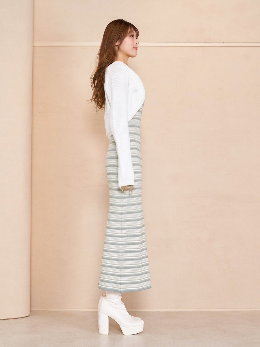 アンサンブルマルチボーダーロングワンピース