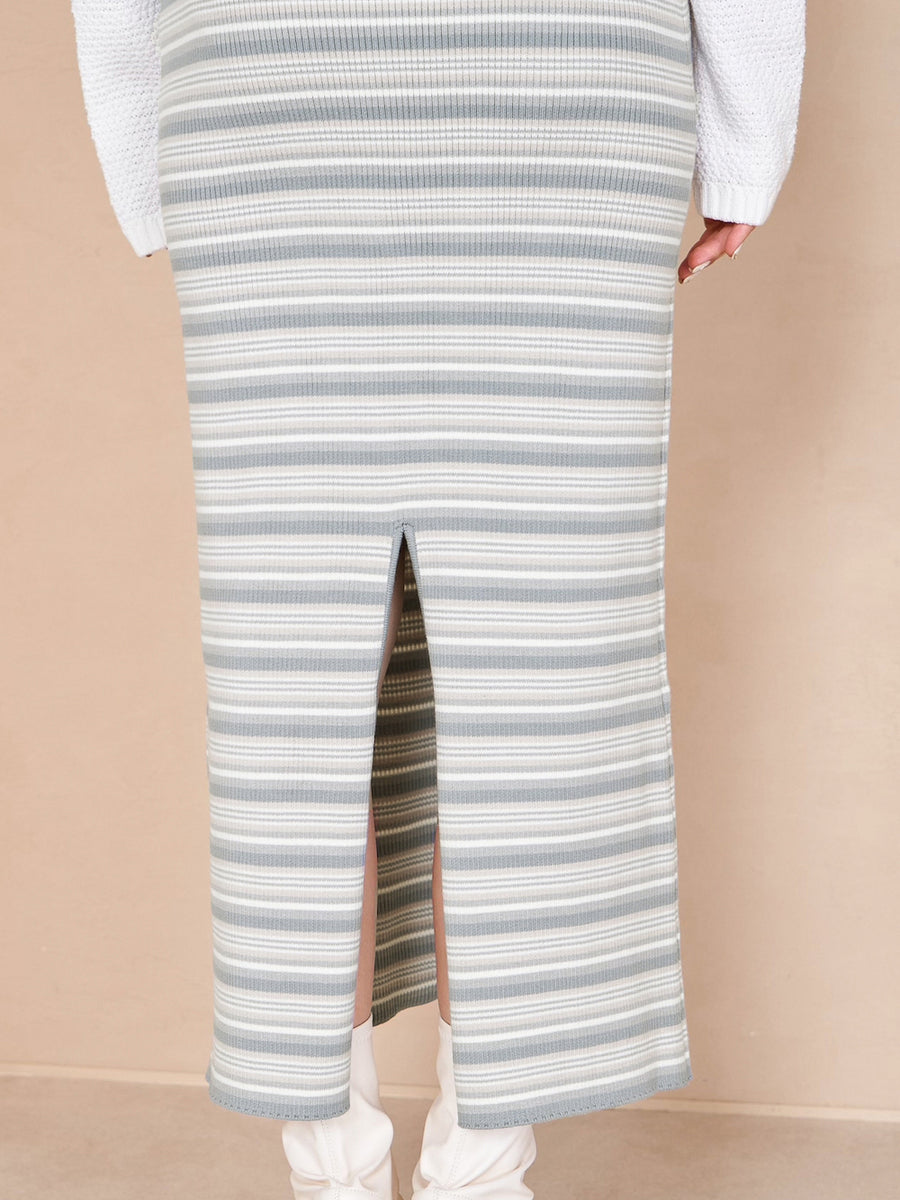 アンサンブルマルチボーダーロングワンピース