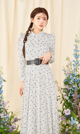 DDストライププリーツロングワンピース