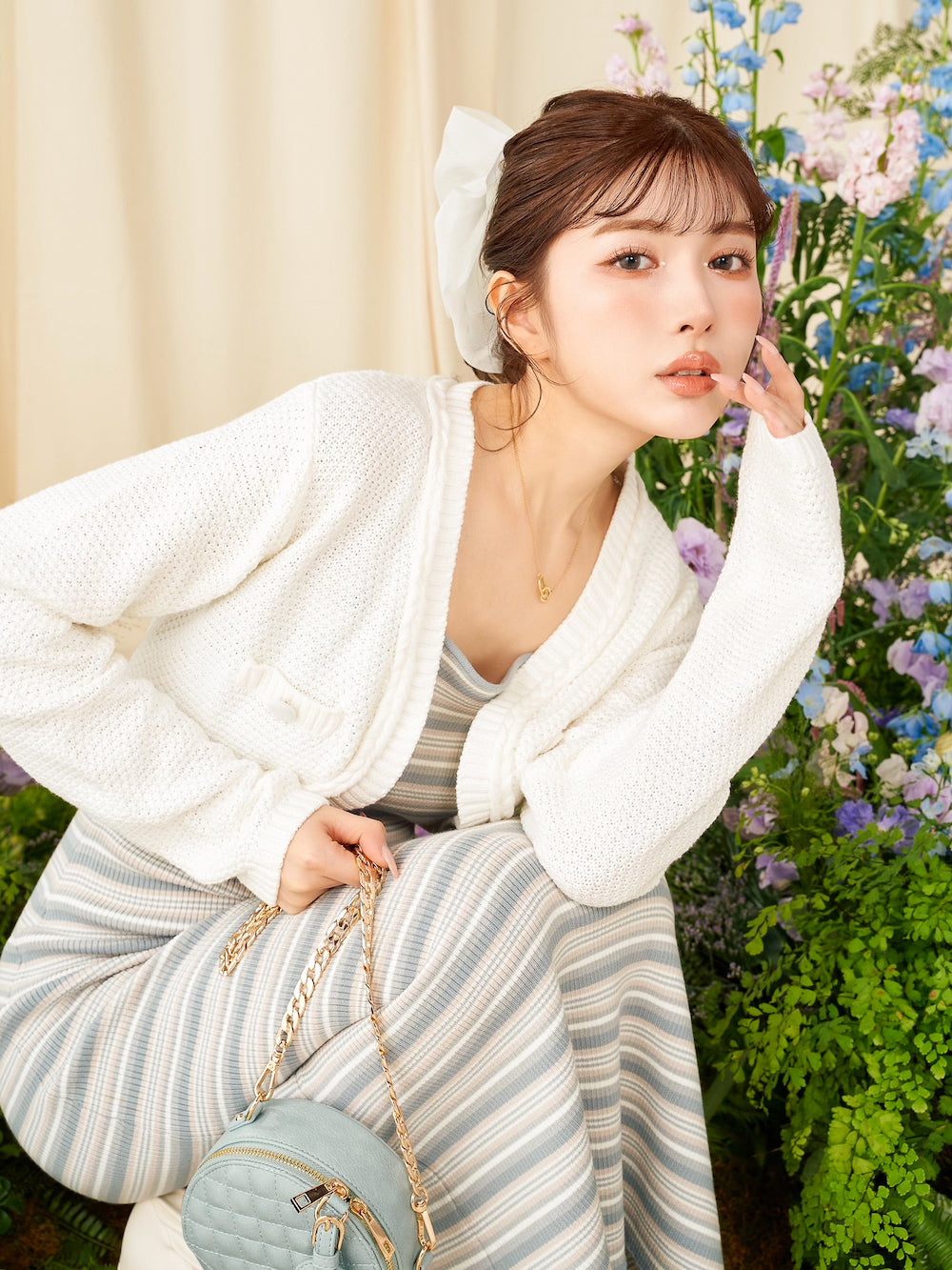 アンサンブルマルチボーダーロングワンピース