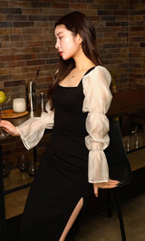 モデル：160cm（着用サイズ：FREE　着用カラー：BLK）