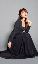 モデル：160cm（着用サイズ：FREE　着用カラー：BLK）